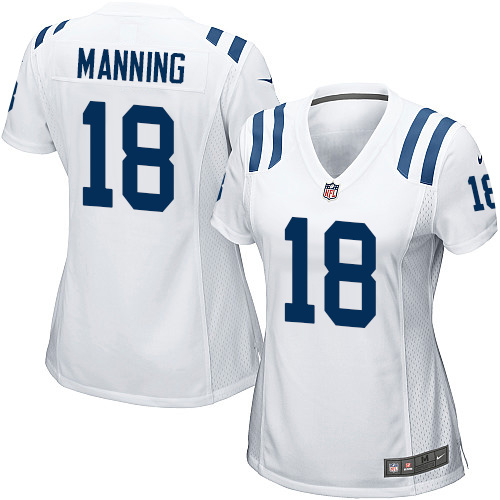 Women's Game Peyton Manning Nike Jersey White Road - #18 NFL Indianapolis Colts